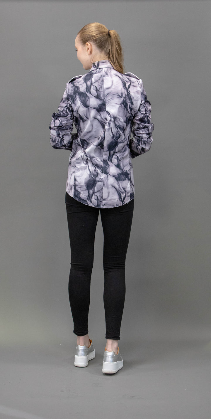 Military Style Jacket in Scuba Fabric