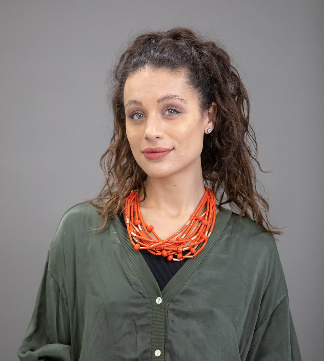 Orange And Gold Necklace