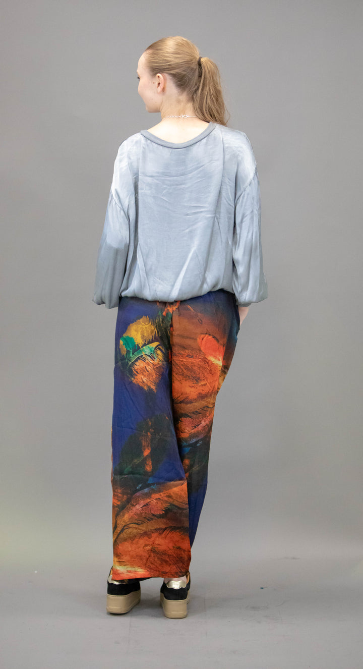 Silk Trousers With Abstract Patterns - Obsession