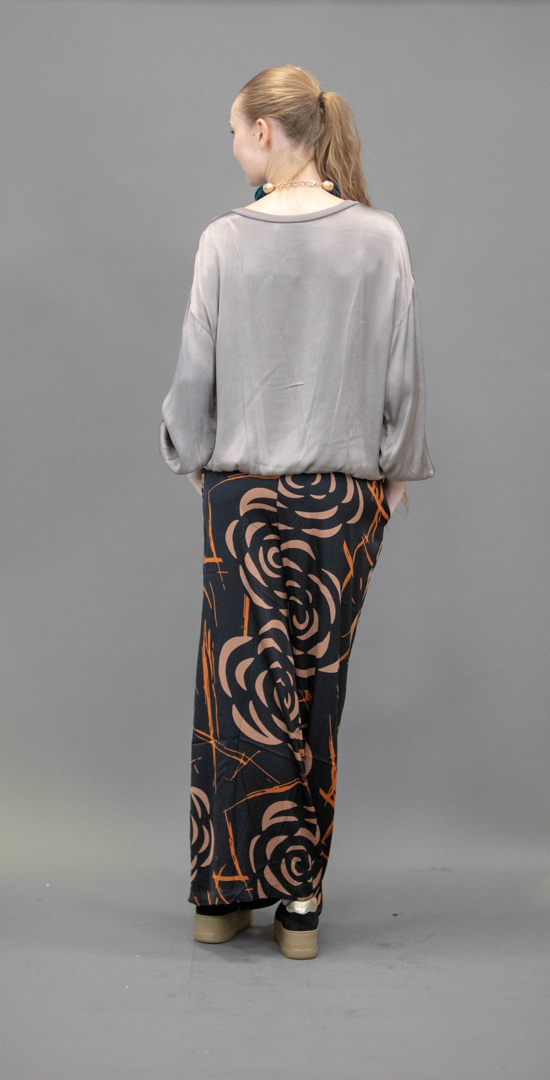Silk Trousers With Abstract Patterns - Obsession