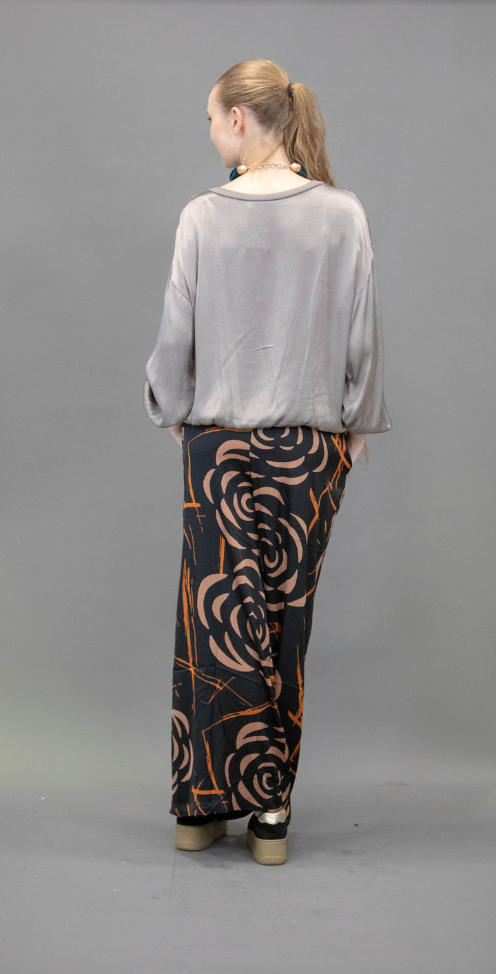 Silk Trousers With Abstract Patterns - Obsession