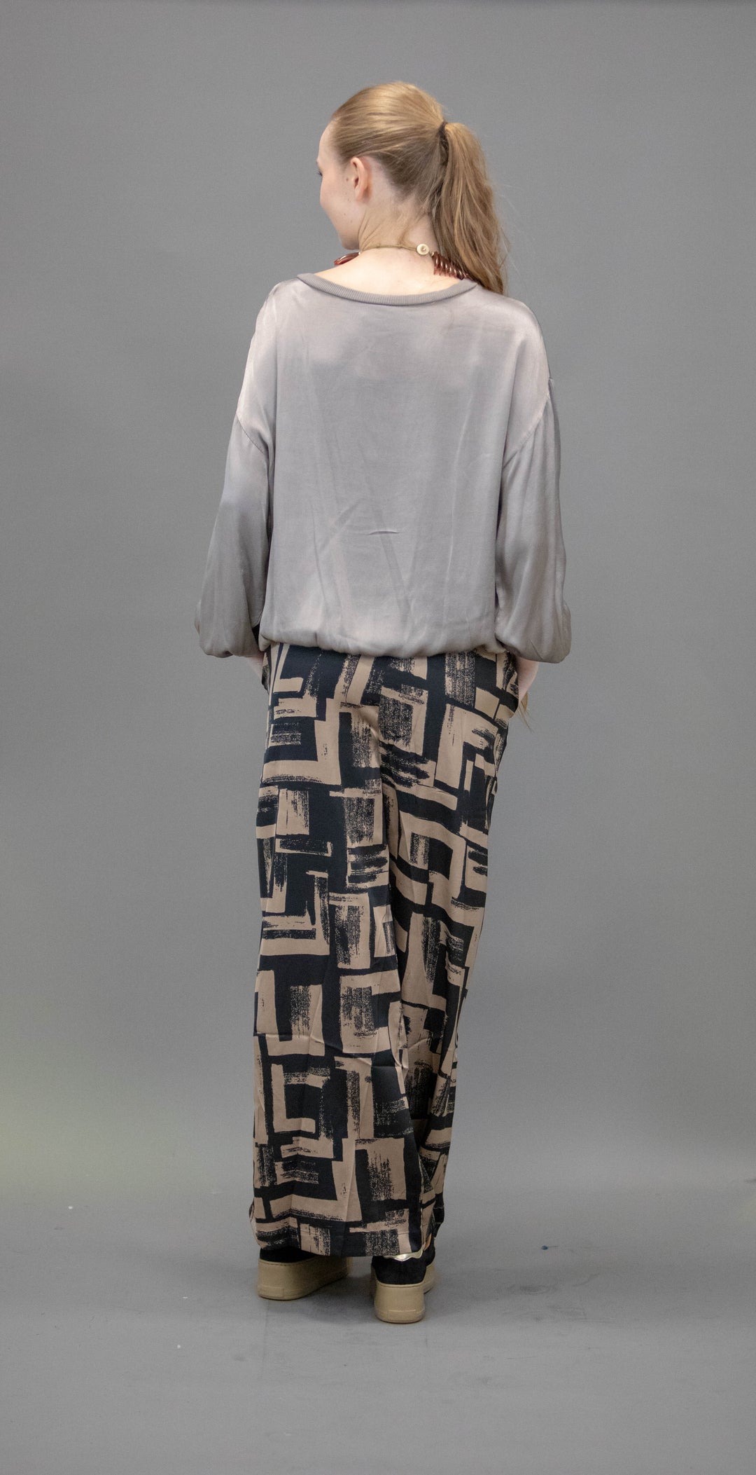 Silk Trousers With Abstract Patterns - Obsession