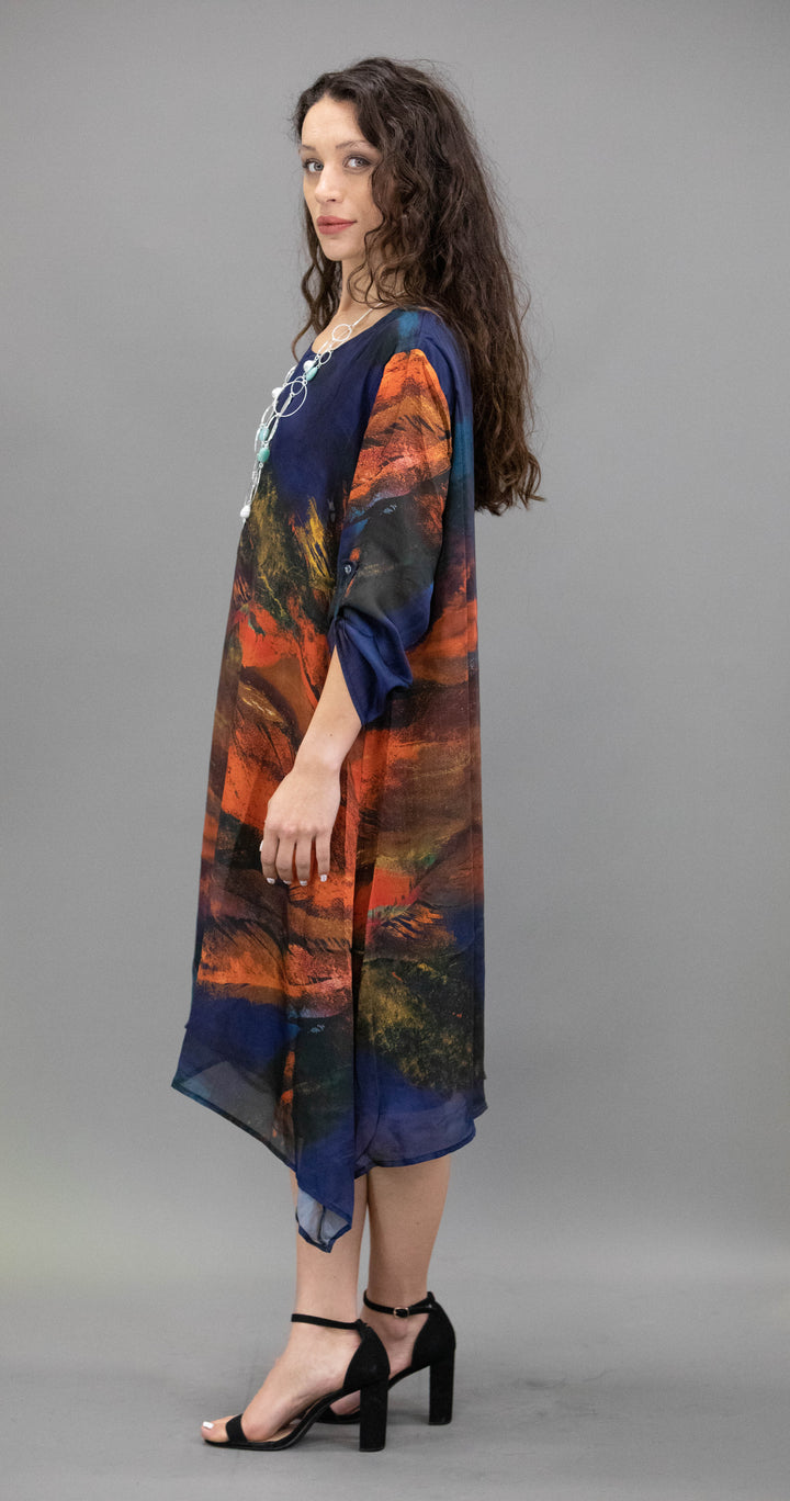 Silk Abstract Pattern Tunic / Dresses - Obsession