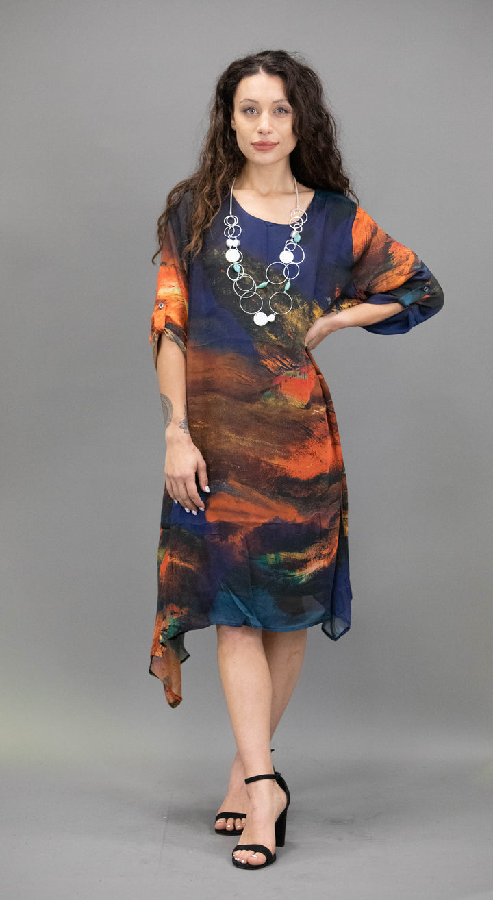 Silk Abstract Pattern Tunic / Dresses - Obsession