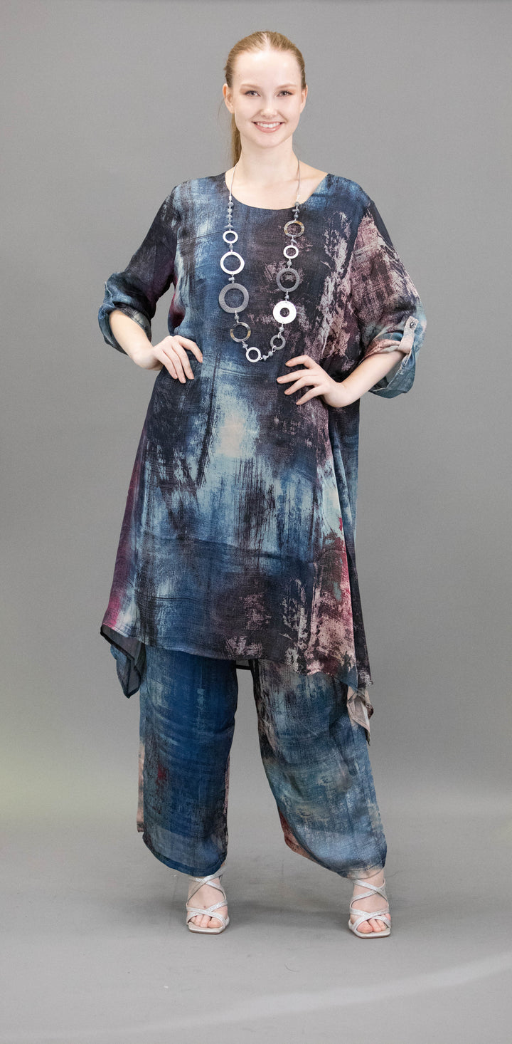 Silk Abstract Pattern Tunic / Dresses - Obsession