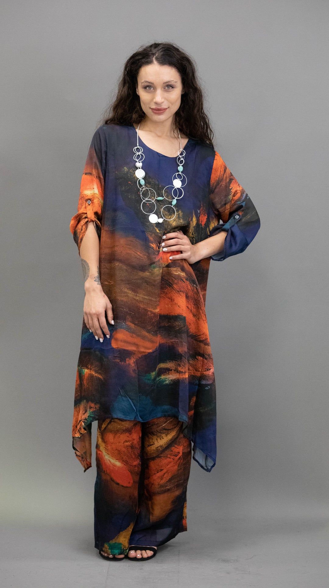 Silk Abstract Pattern Tunic / Dresses - Obsession