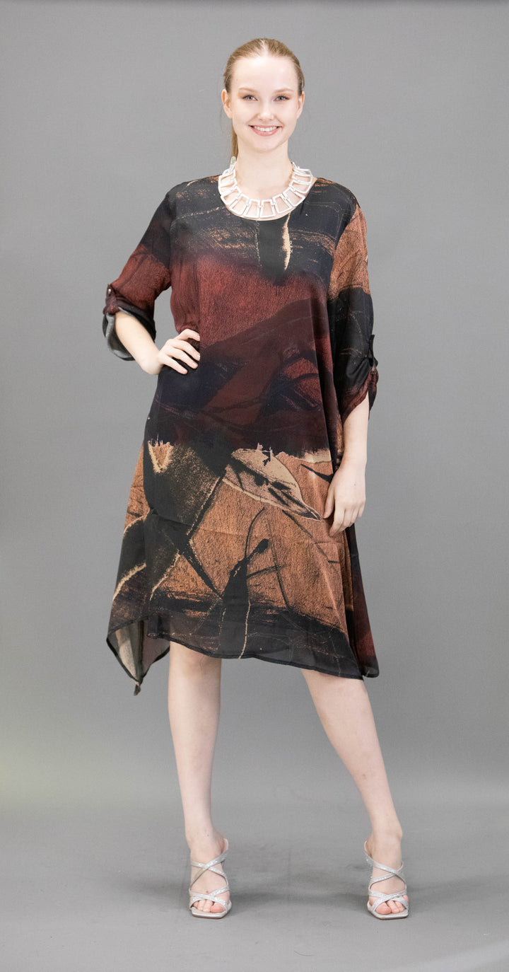 Silk Abstract Pattern Tunic / Dresses - Obsession