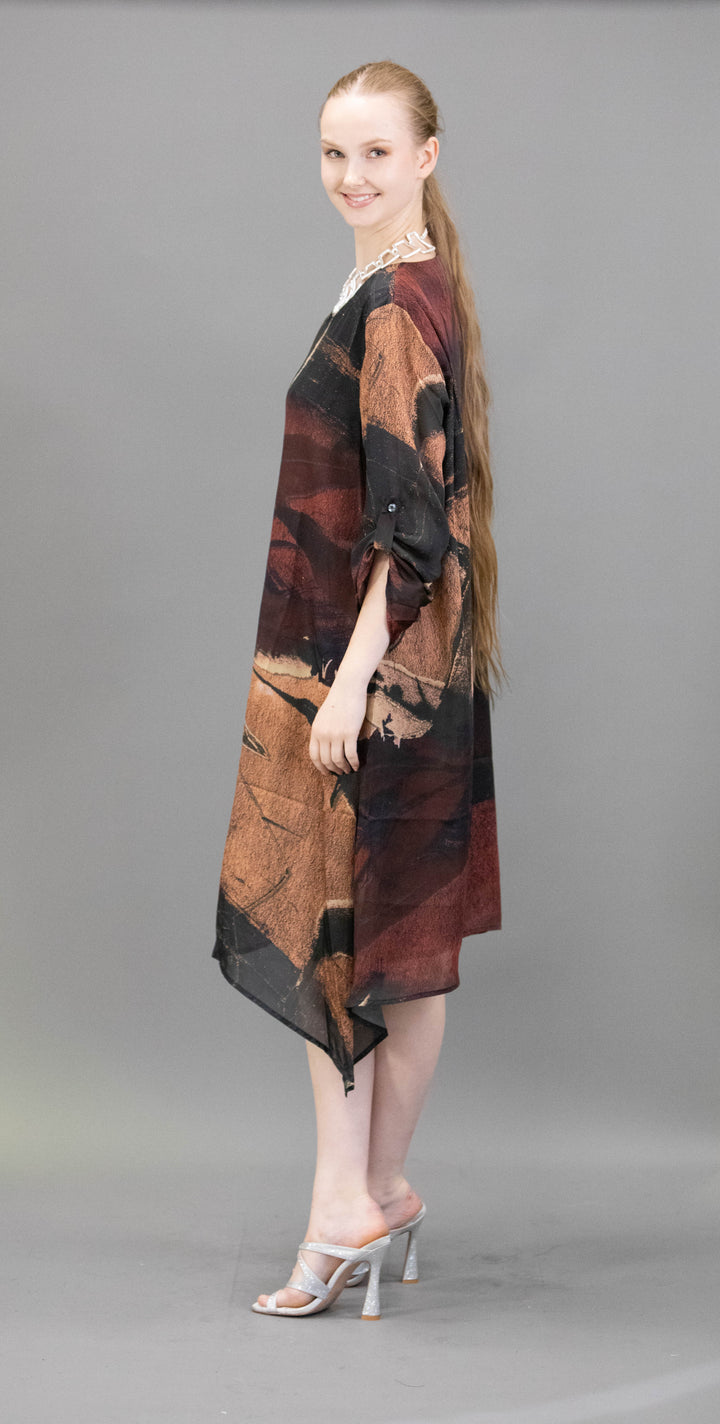Silk Abstract Pattern Tunic / Dresses - Obsession
