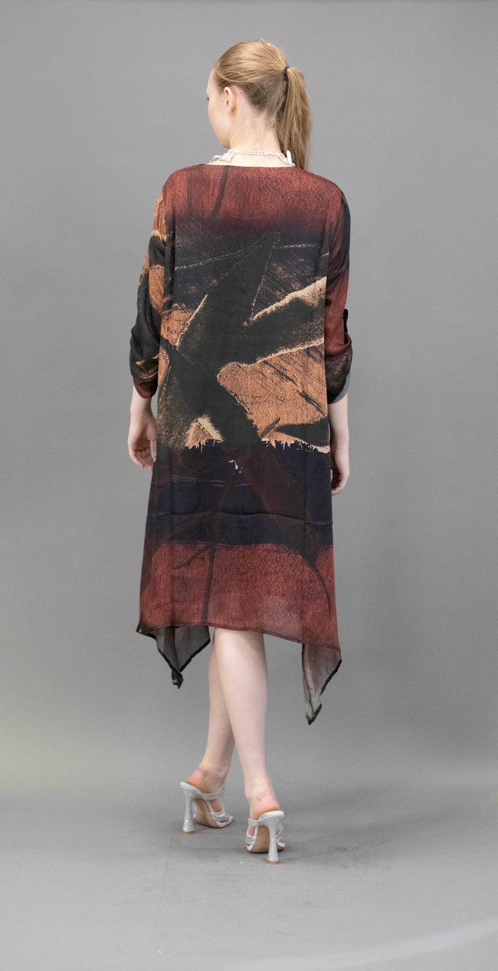 Silk Abstract Pattern Tunic / Dresses - Obsession