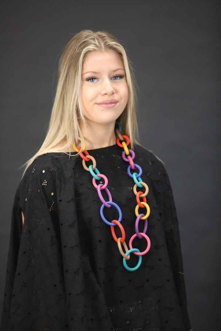 Carnival Resin Long Statement Necklace - Vz Collection