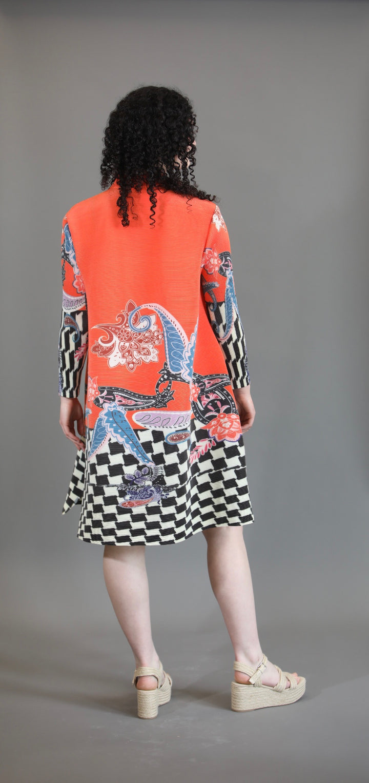 Plisse Orange Dress
