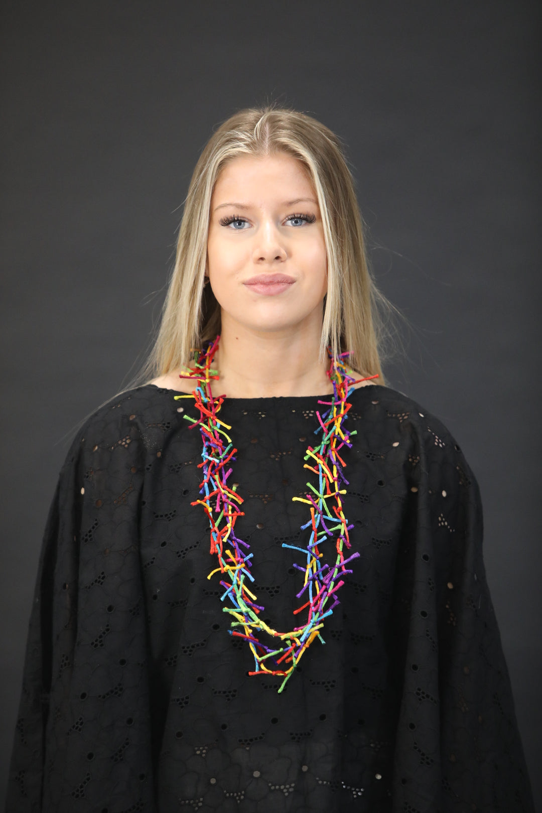 Short Necklace With Multicoloured Silk Knotted Cords - Vz Collection