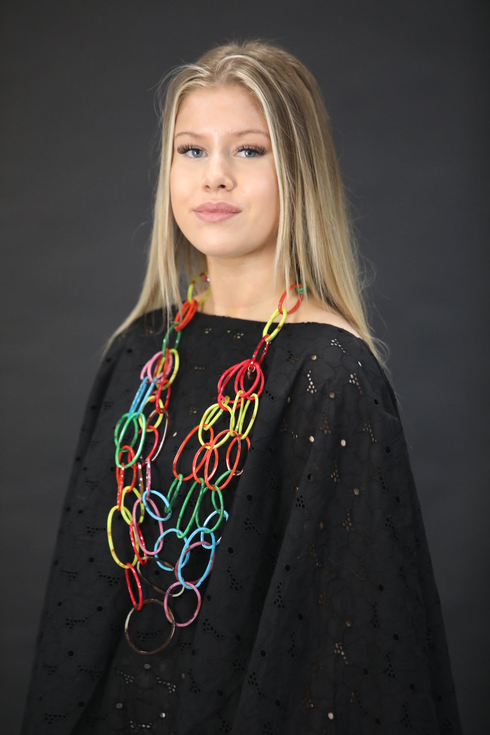 Rainbow Loop Resin Statement Necklace - Vz Collection