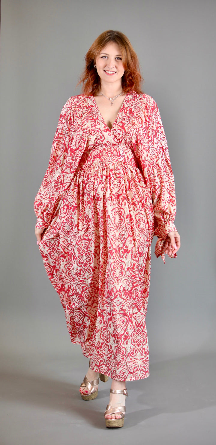 Red Maxi Dress With Sleeves