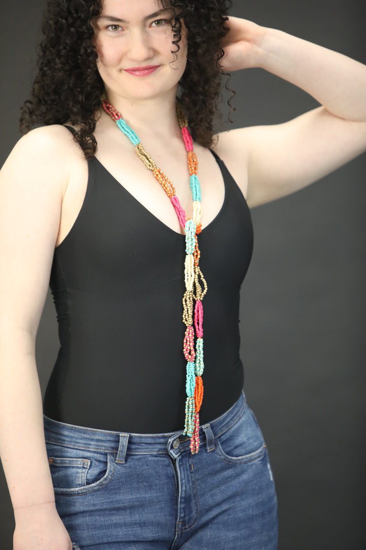Multicolour Statement Beaded Necklace – Contemporary - Vz Collection