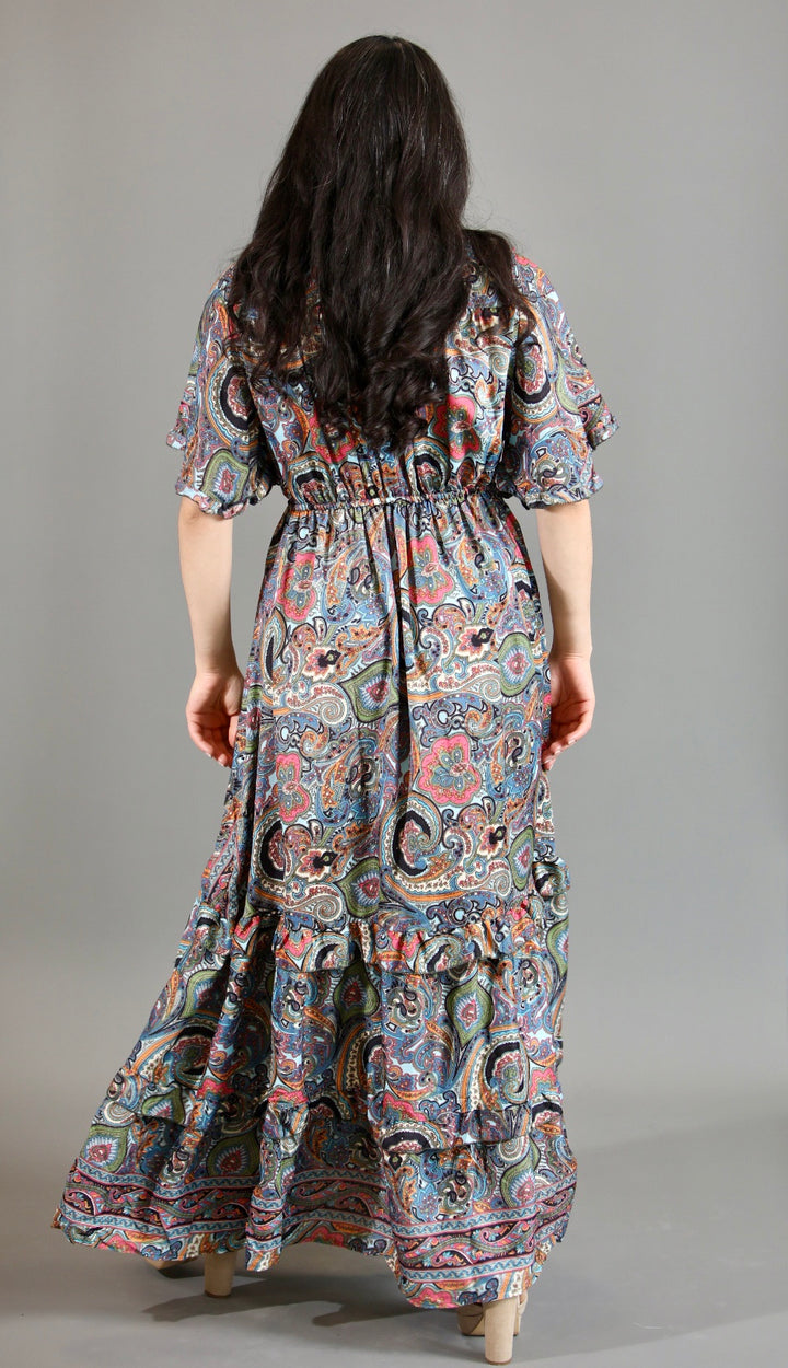 Silk Saree Maxi  Dress With Flutter Sleeves