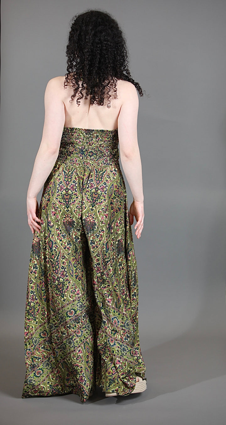 Upcycled Silk Saree Halter Neck Jumpsuit
