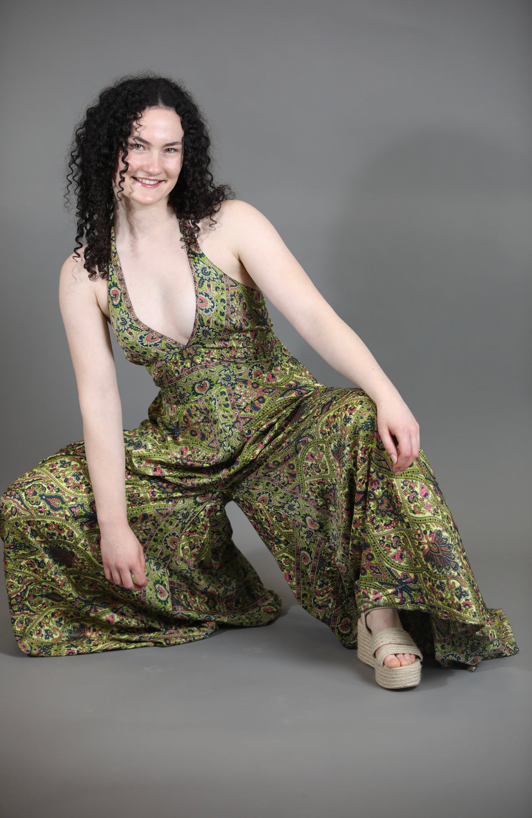 Upcycled Silk Saree Halter Neck Jumpsuit