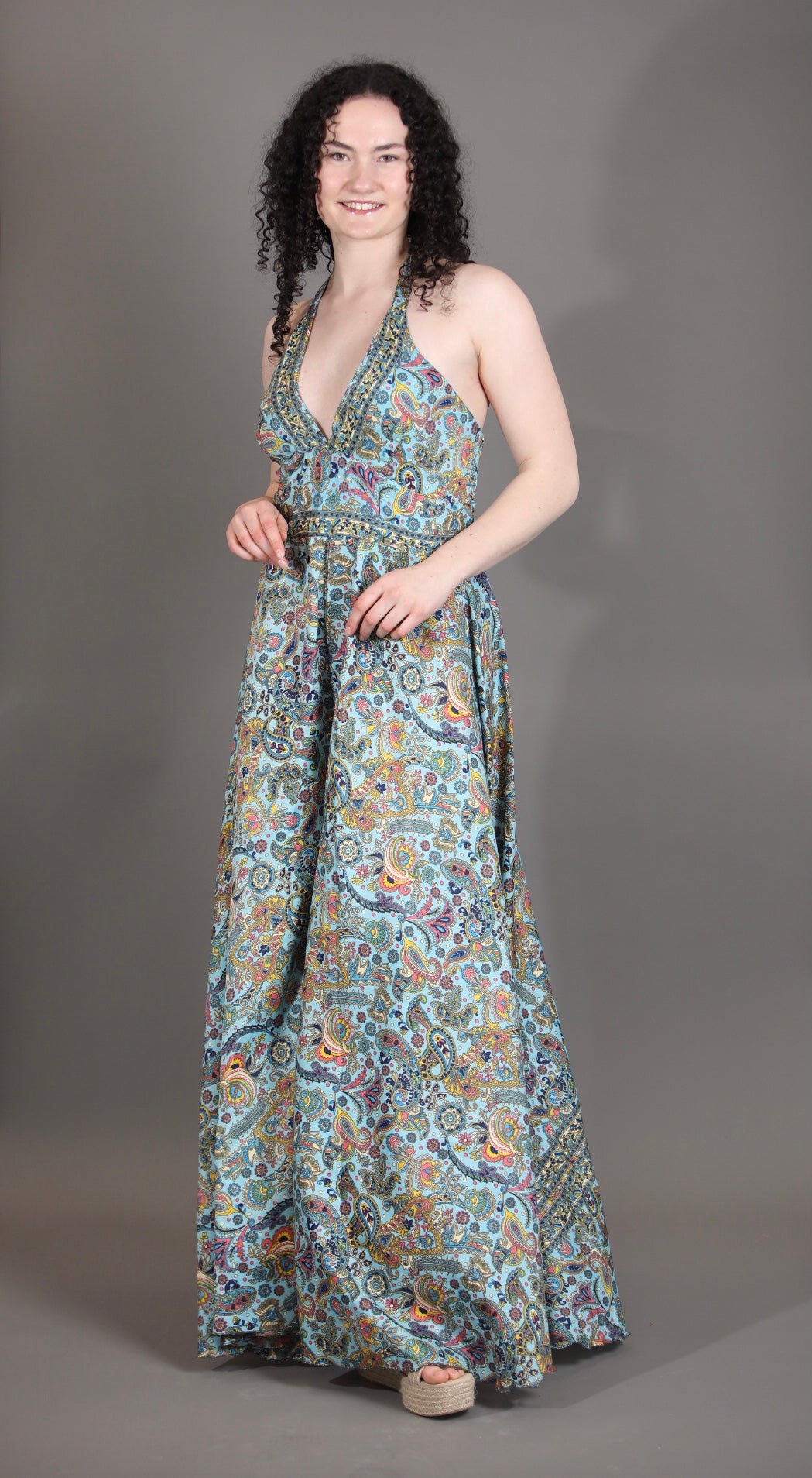 Upcycled Silk Saree Halter Neck Jumpsuit