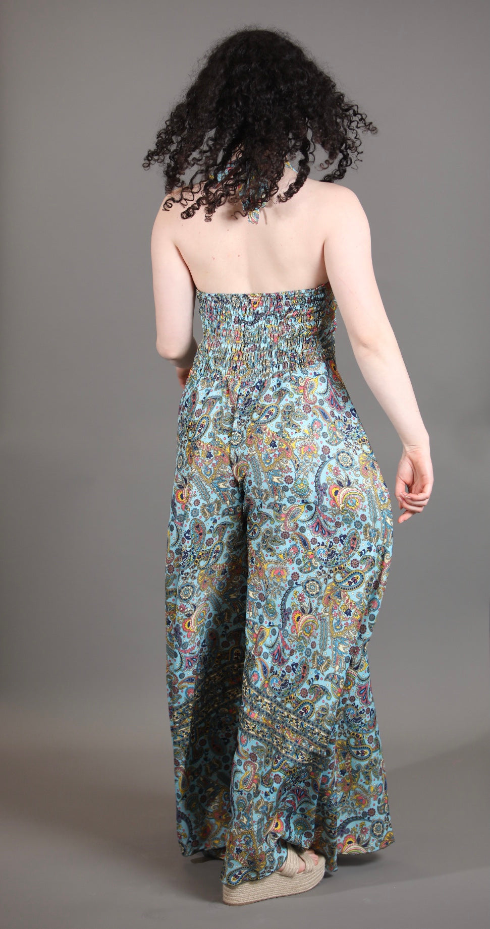 Upcycled Silk Saree Halter Neck Jumpsuit