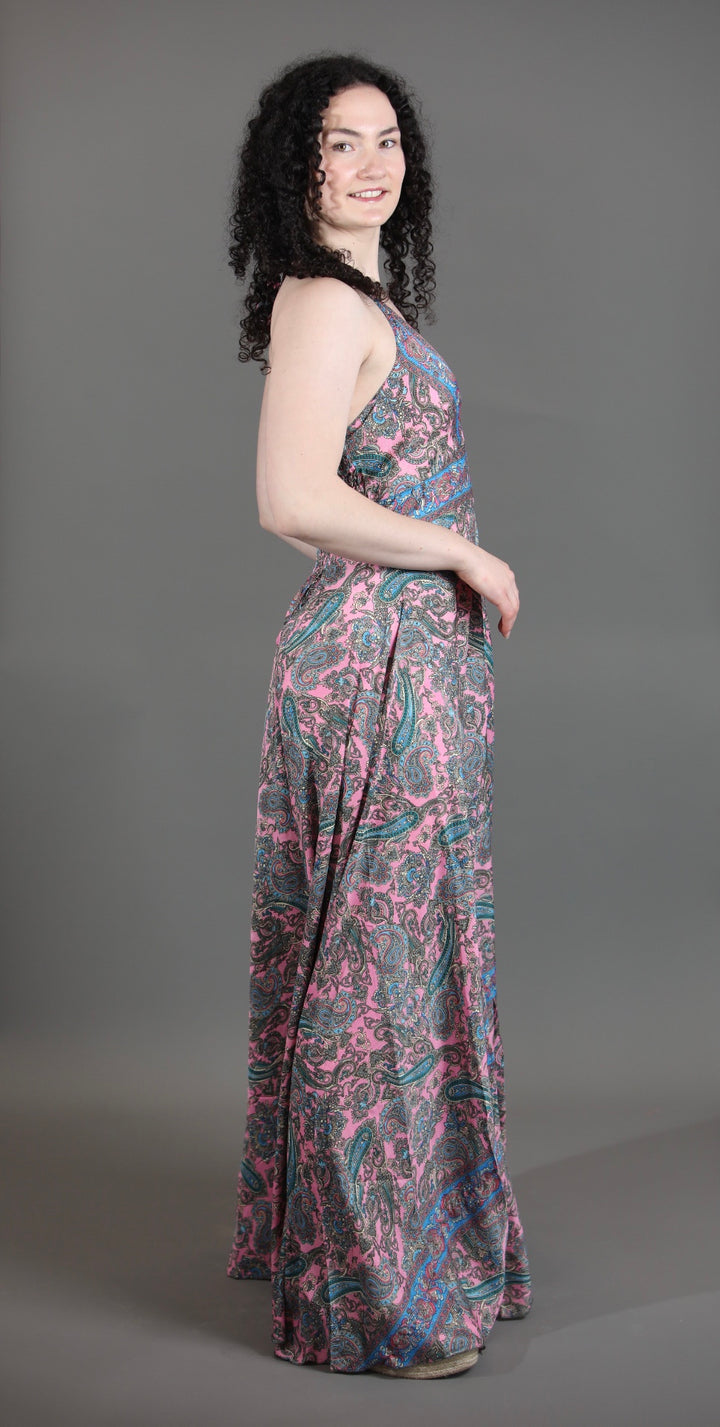 Upcycled Silk Saree Halter Neck Jumpsuit