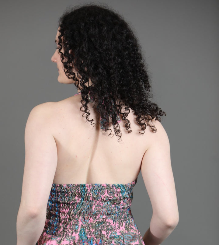Upcycled Silk Saree Halter Neck Jumpsuit