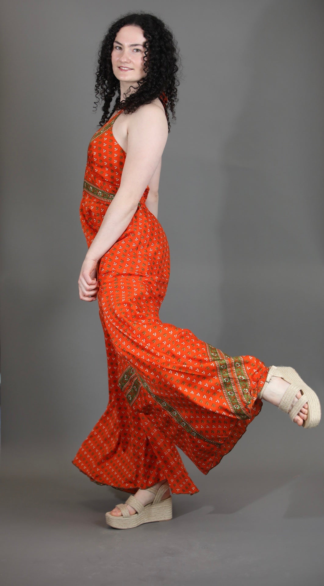 Upcycled Silk Saree Halter Neck Jumpsuit