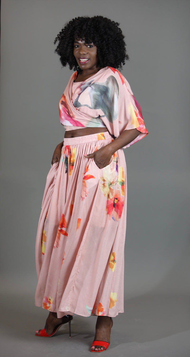 Contemporary Floral Floaty Trousers