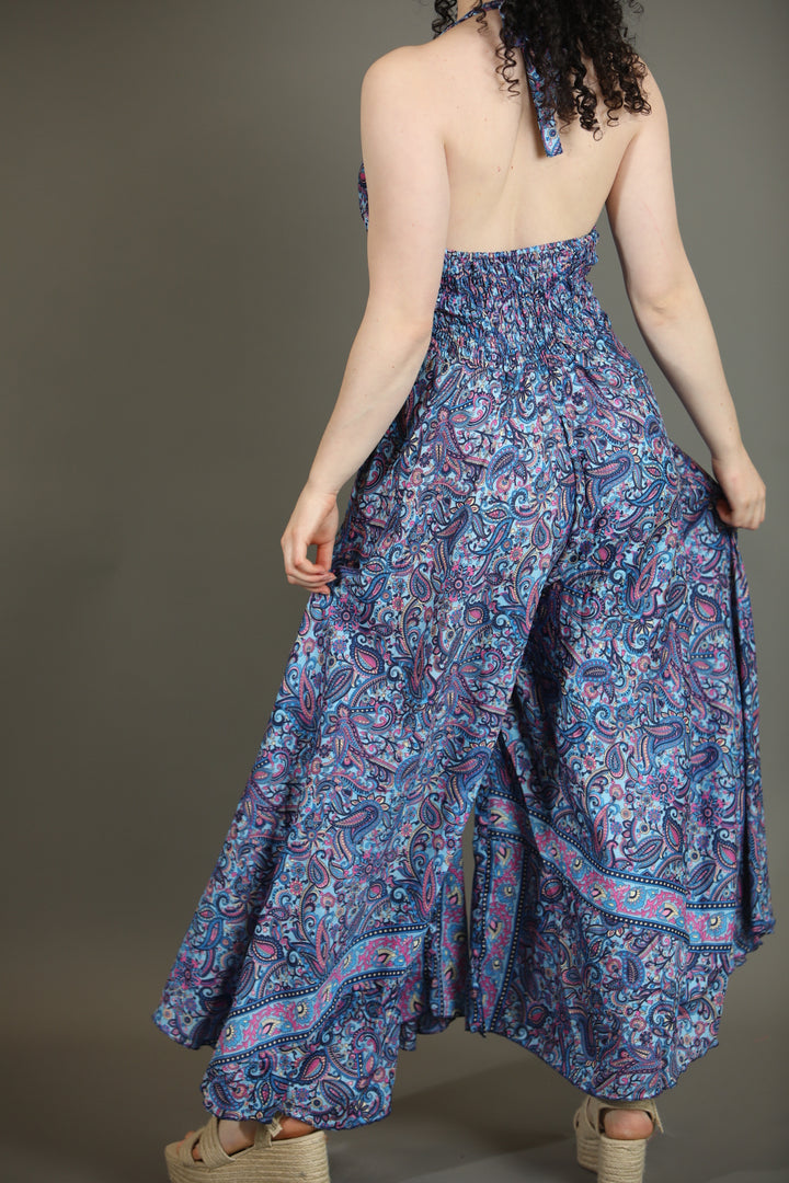 Upcycled Silk Saree Halter Neck Jumpsuit