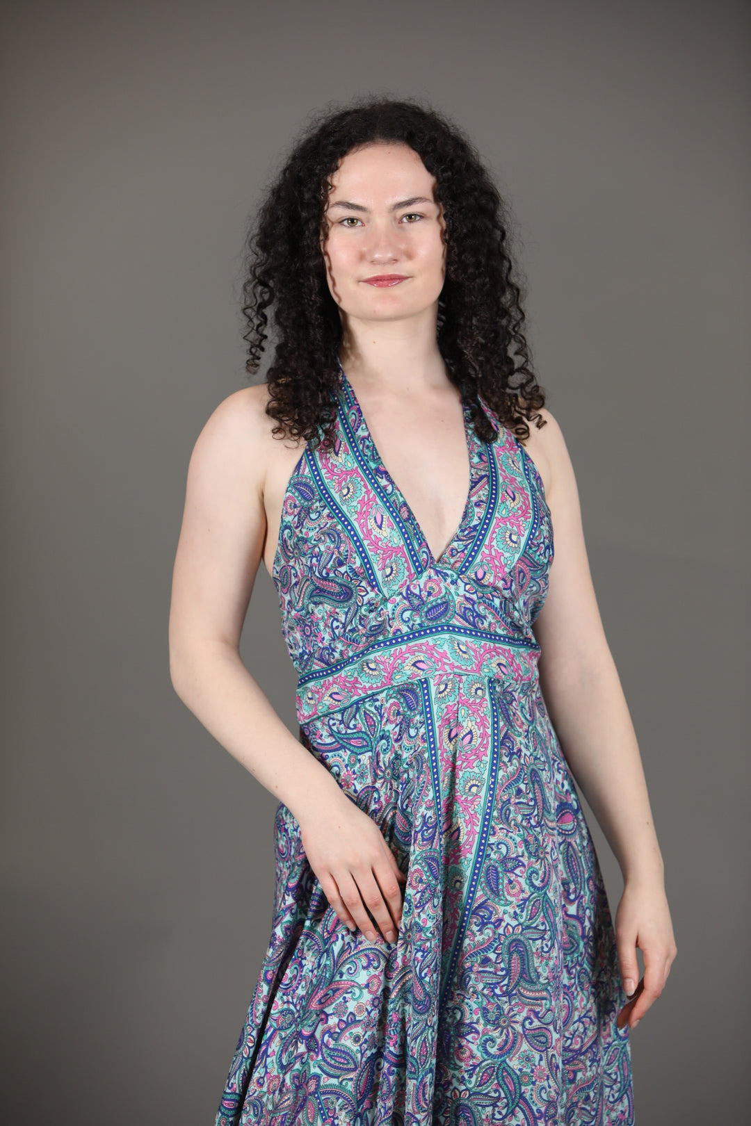 Upcycled Silk Saree Halter Neck Jumpsuit