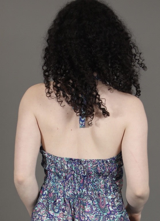 Upcycled Silk Saree Halter Neck Jumpsuit