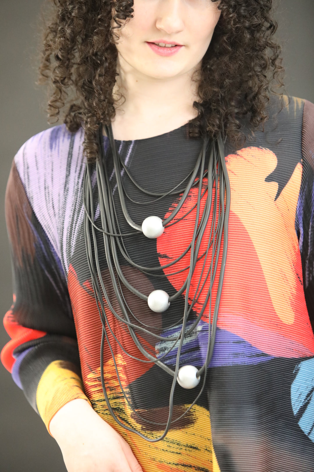 Multi Row Silicone Necklace - Statement & Super Light Weight - Vz Collection