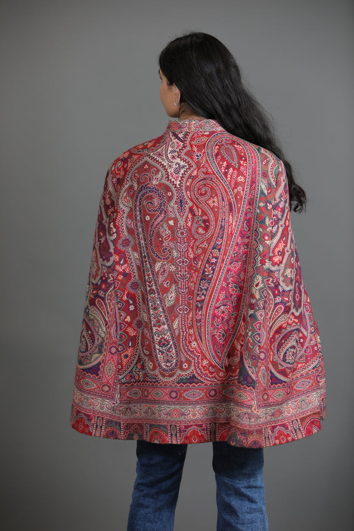 Pink Silk Wool Cape