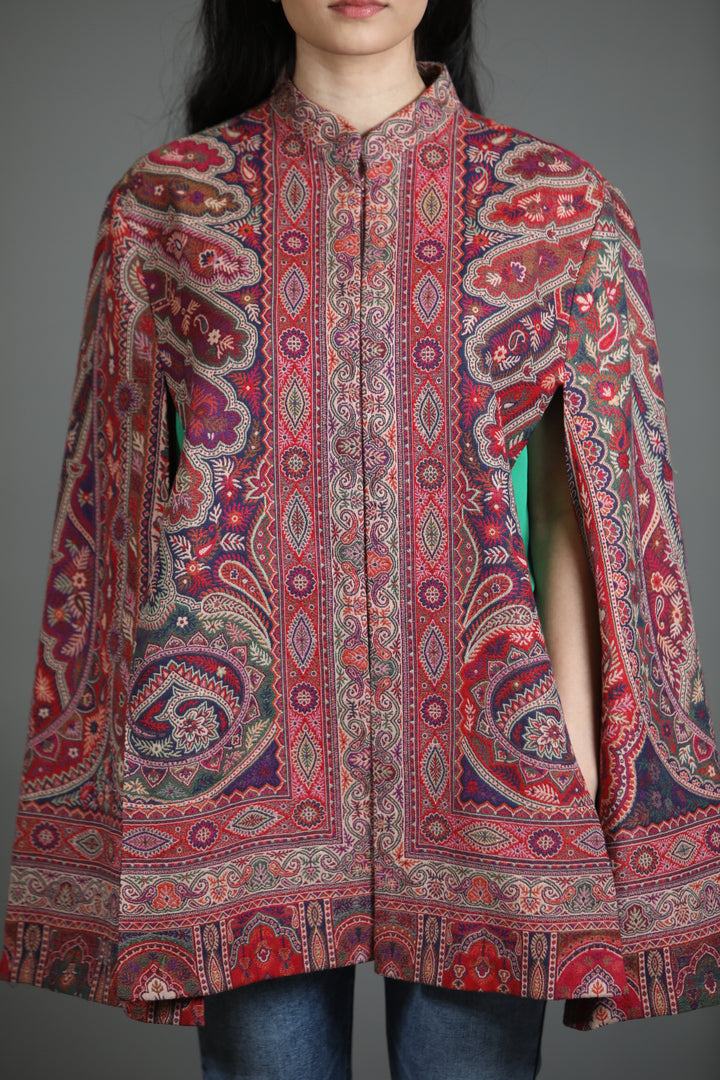 Pink Silk Wool Cape
