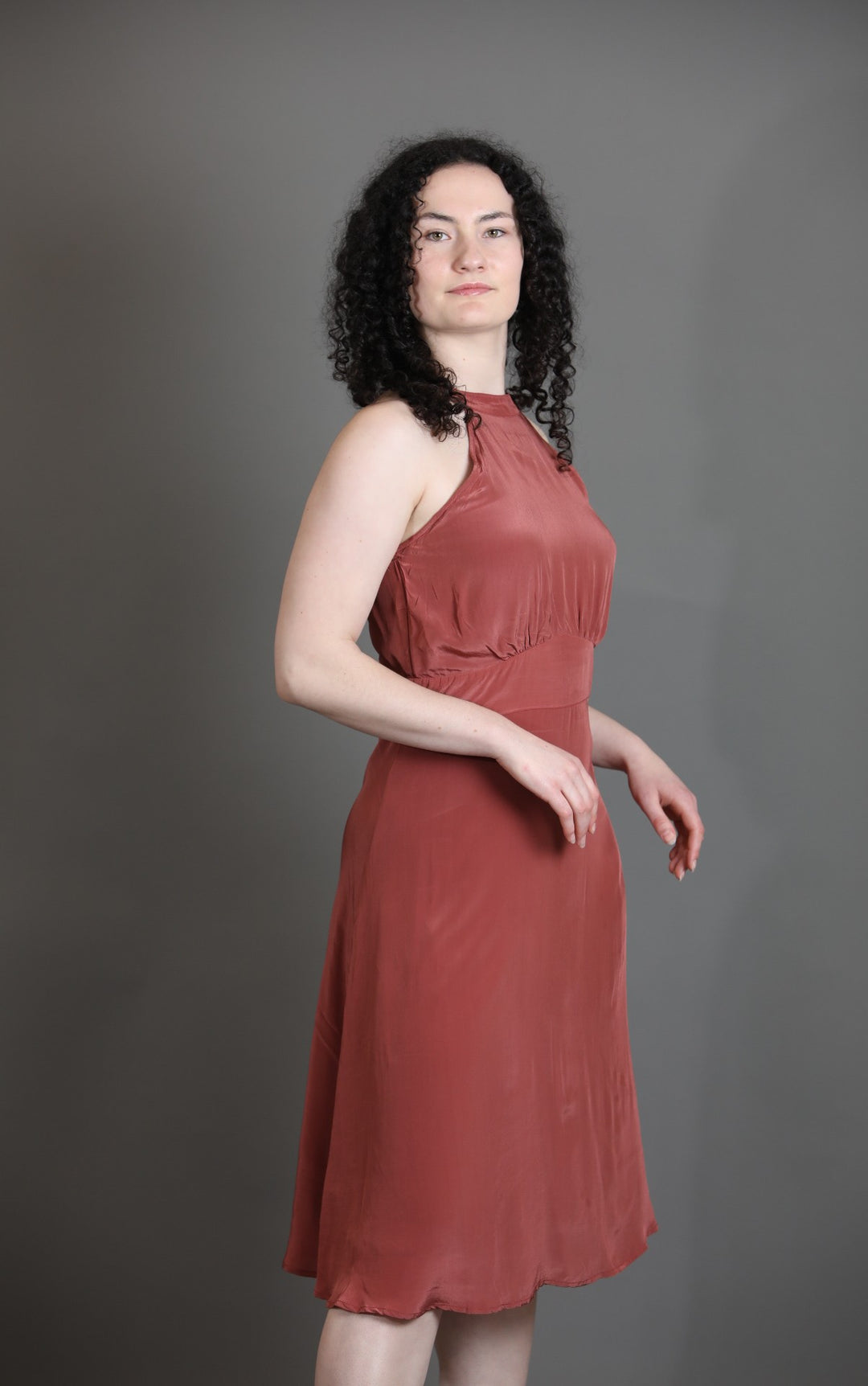 Halter Neck Knee Length Dress