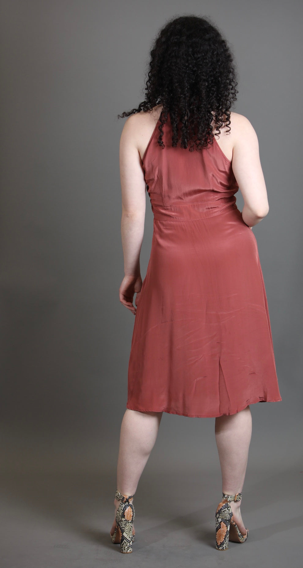 Halter Neck Knee Length Dress
