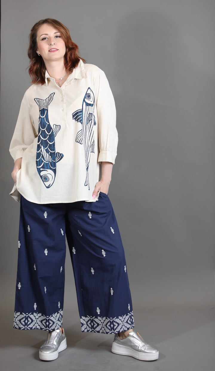 Embroidered Cotton Trousers