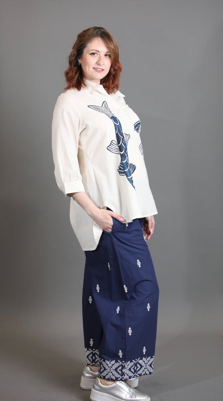 Embroidered Cotton Trousers