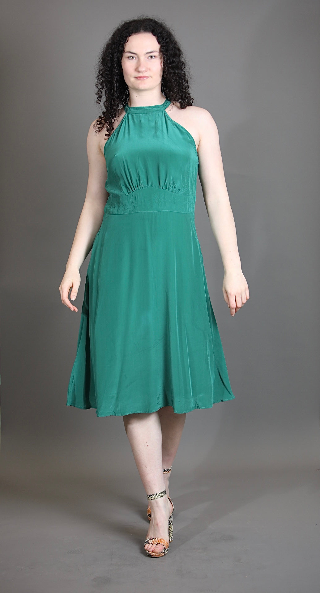 Halter Neck Knee Length Dress