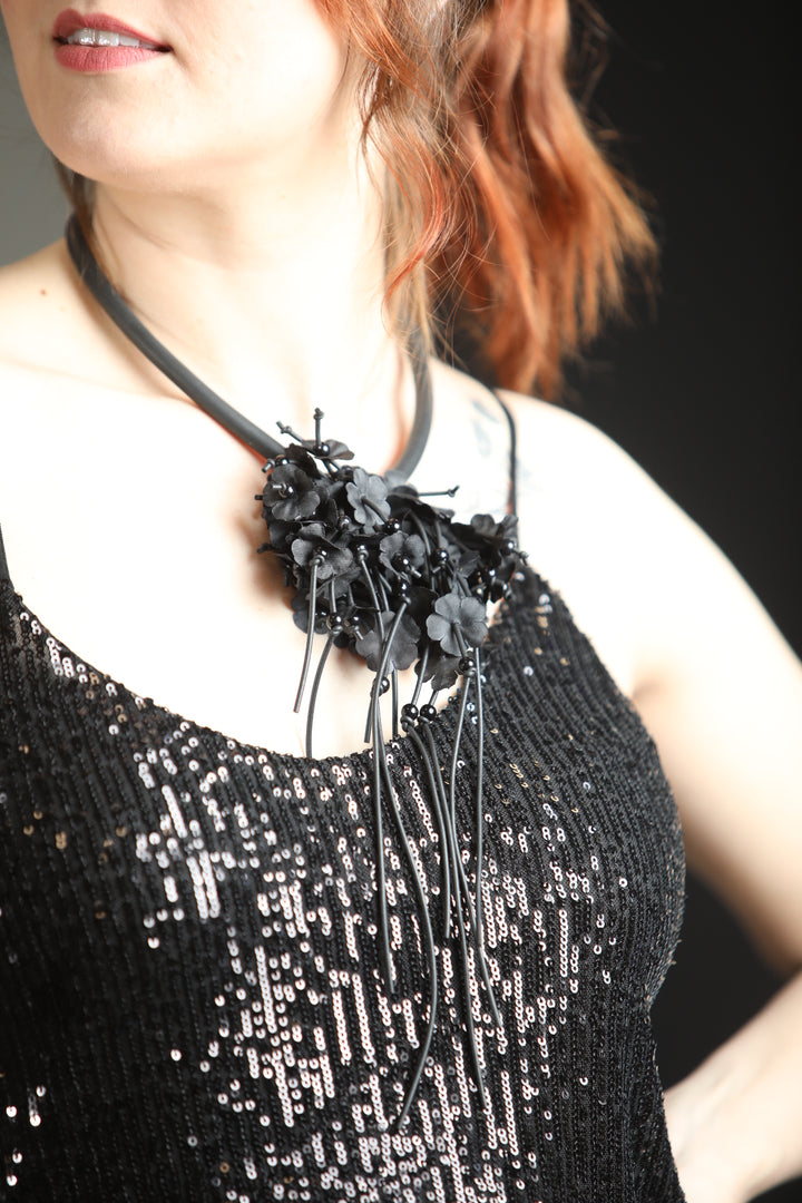 Hanging Orchids Short Necklace