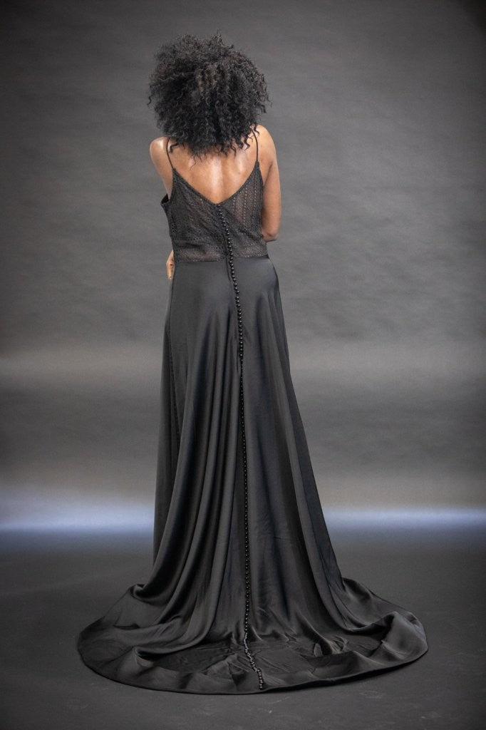 Cybele- Black lace Ball gown