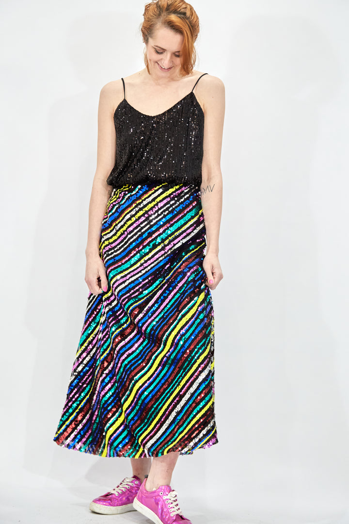 Multi Sequin Skirt in Tulle - Vz Collection