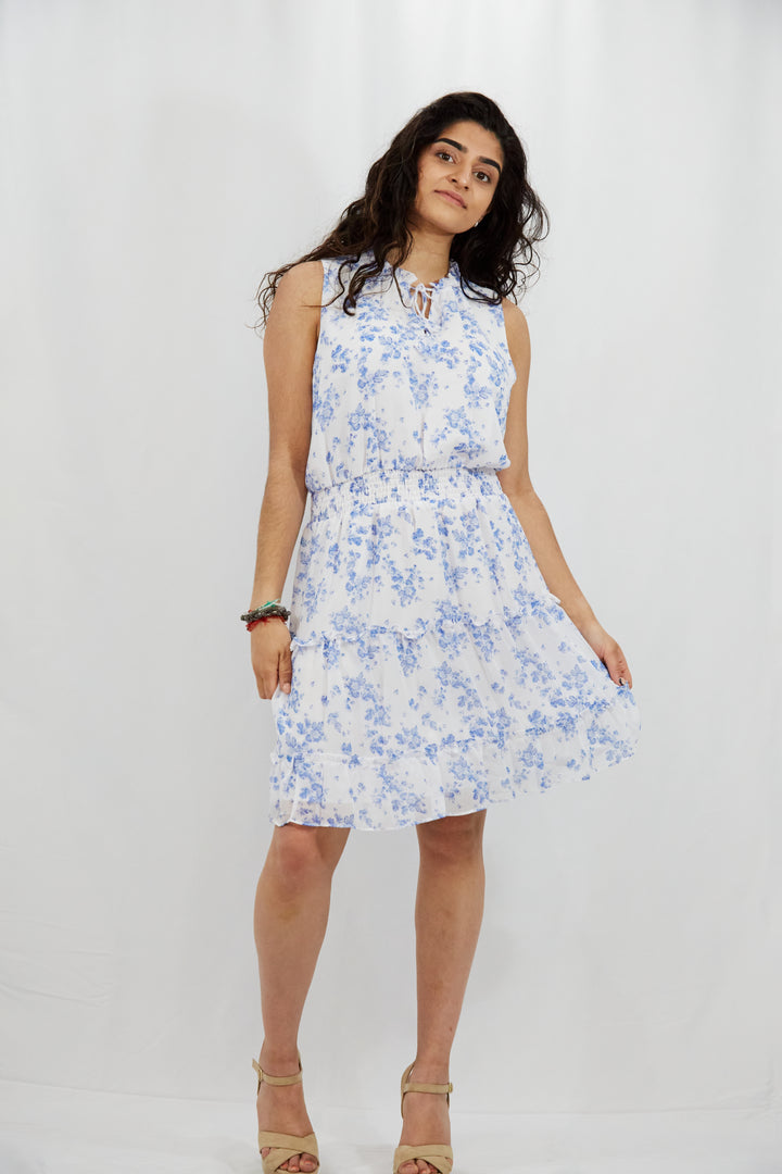 Georgette Knee Length Dress - Vz Collection
