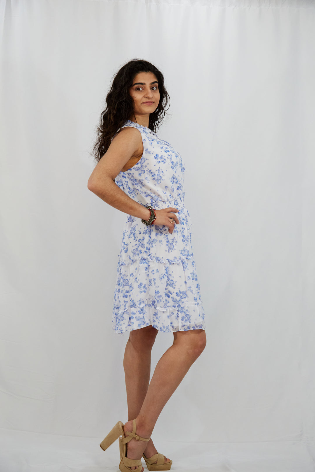 Georgette Knee Length Dress - Vz Collection