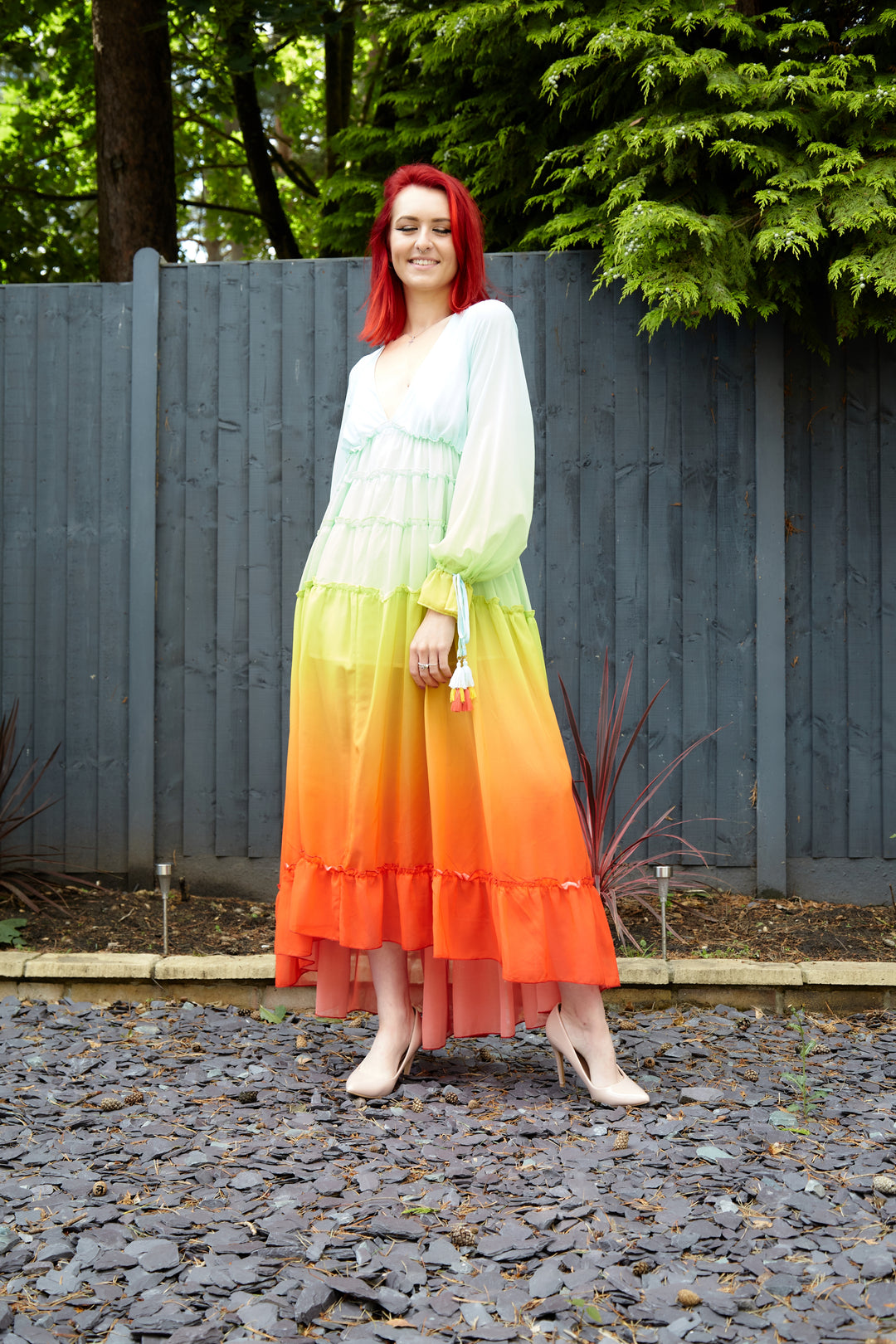 Tiered Ombré Rainbow Dress - Vz Collection