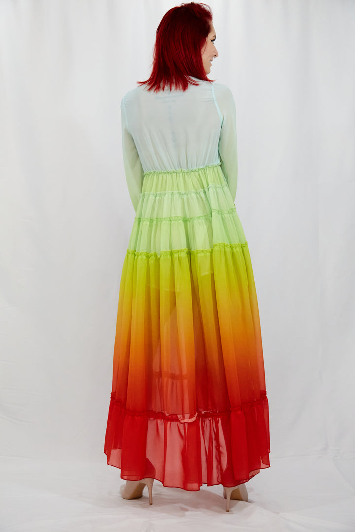 Tiered Ombré Rainbow Dress - Vz Collection