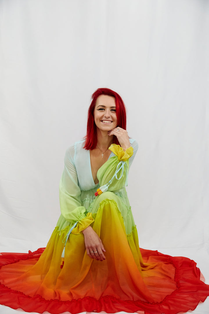 Tiered Ombré Rainbow Dress - Vz Collection