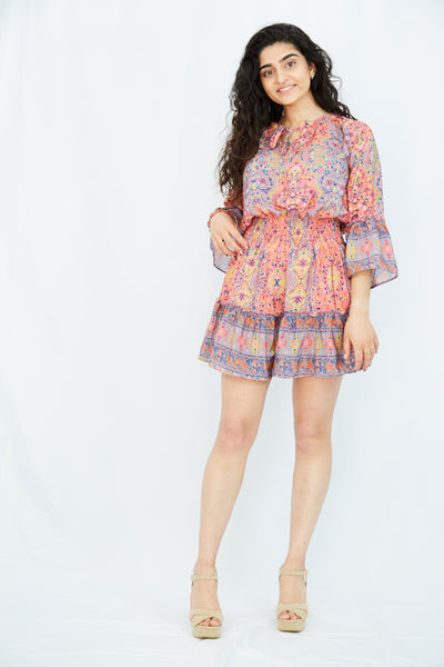 Upcycled Indian Silk Saree Short Dress - Vz Collection