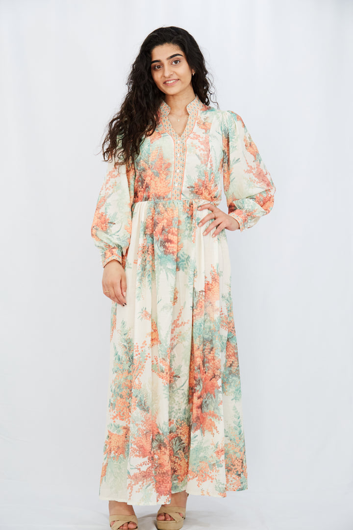 Country Print Maxi Dress - Vz Collection