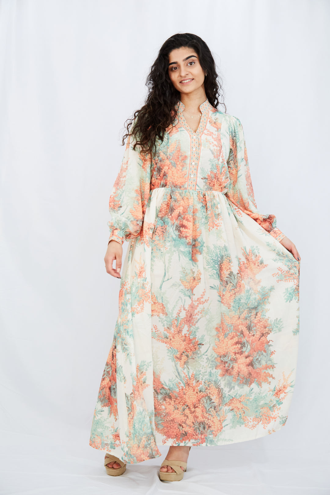 Country Print Maxi Dress - Vz Collection